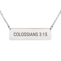 Load image into Gallery viewer, Colossians 3:15 Engraved Necklace, Calming Gift for Her - Peace Christian Pendant
