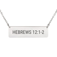 Load image into Gallery viewer, Hebrews 12:1-2 Necklace - Dainty Faith Scripture Pendant, Confirmation Gift
