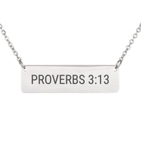Load image into Gallery viewer, Proverbs 3_13 Necklace - Graduation Gift, Minimalist Wisdom Christian Jewelry
