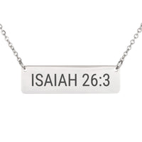 Load image into Gallery viewer, Isaiah 26:3 Necklace - Peace Bible Scripture Pendant for Women
