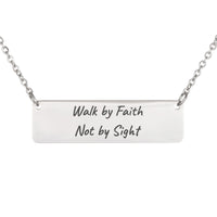 Load image into Gallery viewer, Walk by Faith Not by Sight Necklace - Bible Jewelry for Women, 2 Corinthians 5:7
