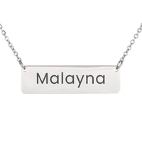 Load image into Gallery viewer, Malayna Necklace – Custom Name Horizontal Bar Necklace for Women
