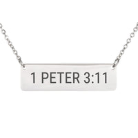 Load image into Gallery viewer, 1 Peter 3:11 Necklace - Peace Bible Pendant for Sister
