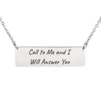 Load image into Gallery viewer, Call to Me and I Will Answer You Necklace, Prayer Bible Jewelry Jeremiah 33_3 - Pastor's Wife Gift
