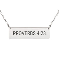 Load image into Gallery viewer, Proverbs 4_23 Engraved Necklace - Graduation Bible Scripture Pendant, Gift for Graduate
