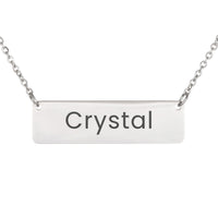 Load image into Gallery viewer, Crystal Necklace – Custom Name Horizontal Bar Necklace for Women
