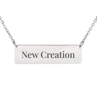 Load image into Gallery viewer, New Creation Necklace - 2 Corinthians 5:17, Dainty Christian Pendant for Daughter
