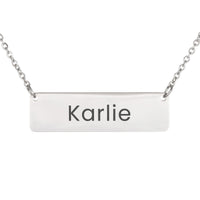 Load image into Gallery viewer, Karlie Necklace – Personalized Name Chain - Custom Horizontal Bar Necklace for Women
