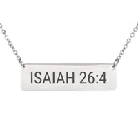 Load image into Gallery viewer, Isaiah 26:4 Engraved Necklace - Dainty Strength Bible Scripture Jewelry for Sister
