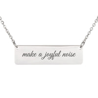 Load image into Gallery viewer, Make a Joyful Noise Necklace - Psalm 100:1, Minimalist Praise Bible Verse Jewelry for Mom
