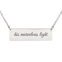 Load image into Gallery viewer, His Marvelous Light Engraved Necklace - Inspirational Bible Scripture Pendant, 1 Peter 2:9 Missionary Gift
