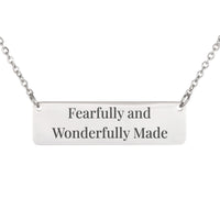Load image into Gallery viewer, Fearfully and Wonderfully Made Necklace, Encouragement Bible Jewelry Psalm 139:14 - Birthday Gift for Her
