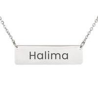 Load image into Gallery viewer, Halima Necklace – Personalized Name Chain - Custom Horizontal Bar Necklace for Women
