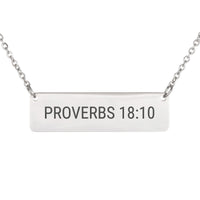 Load image into Gallery viewer, Proverbs 18:10 Necklace - Dainty Protection Christian Jewelry, Deployment Gift
