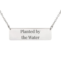 Load image into Gallery viewer, Planted by the Water Engraved Necklace, Jeremiah 17_8 Trust Scripture Gift for Mom
