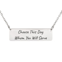 Load image into Gallery viewer, Choose This Day Whom You Will Serve Necklace, Family Bible Verse Pendant Joshua 24_15 - Gift for Mom
