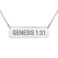 Load image into Gallery viewer, Genesis 1:31 Necklace - Encouragement Bible Scripture Gift for Daughter
