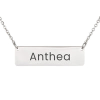 Load image into Gallery viewer, Anthea Necklace – Custom Name Horizontal Bar Necklace for Women
