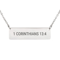 Load image into Gallery viewer, 1 Corinthians 13:4 Necklace - Dainty Love Bible Scripture Jewelry, Gift for Her
