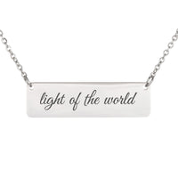 Load image into Gallery viewer, Light of the World Bar Necklace, John 8:12 Inspirational Christian Jewelry for Mom
