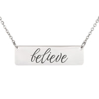 Load image into Gallery viewer, Believe Engraved Necklace - Confirmation Gift, Faith Christian Jewelry
