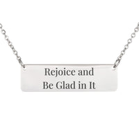 Load image into Gallery viewer, Rejoice and Be Glad in It Engraved Necklace - Psalm 118_24, Dainty Joy Scripture Pendant for Women
