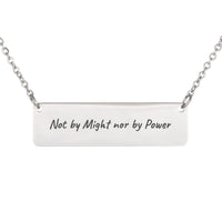Load image into Gallery viewer, Not by Might nor by Power Necklace, Zechariah 4:6 Strength Religious Pendant for Daughter
