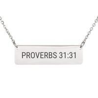 Load image into Gallery viewer, Proverbs 31:31 Necklace, Birthday Gift for Her - Women's Scripture Pendant
