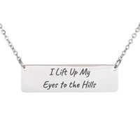 Load image into Gallery viewer, I Lift Up My Eyes to the Hills Necklace - Psalm 121:1, Dainty Protection Bible Jewelry for Her
