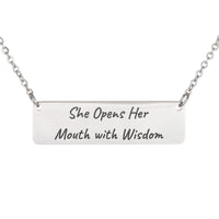 Load image into Gallery viewer, She Opens Her Mouth with Wisdom Necklace, Women's Christian Jewelry Proverbs 31_26 - Birthday Gift for Her
