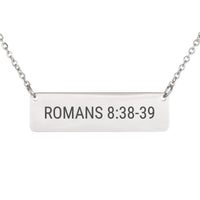 Load image into Gallery viewer, Romans 8:38-39 Necklace - Minimalist Love Religious Pendant for Wife
