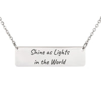 Load image into Gallery viewer, Shine as Lights in the World Necklace - Inspirational Bible Scripture Jewelry, Philippians 2:15 Missionary Gift
