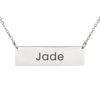 Load image into Gallery viewer, Jade Necklace – Custom Name Horizontal Bar Necklace for Women
