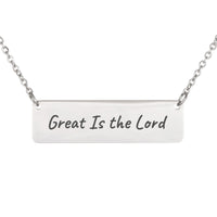 Load image into Gallery viewer, Great Is the Lord Necklace, Psalm 145:3 Praise Bible Scripture Jewelry for Women
