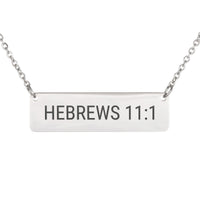Load image into Gallery viewer, Hebrews 11:1 Engraved Necklace - Dainty Faith Bible Jewelry, Christian Gift for Women
