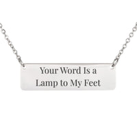 Load image into Gallery viewer, Your Word Is a Lamp to My Feet Necklace, Psalm 119:105 Guidance Bible Scripture Gift for Sister
