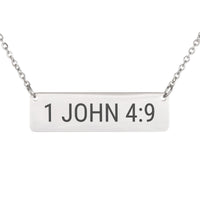 Load image into Gallery viewer, 1 John 4:9 Necklace - Love Bible Verse Pendant, Gift for Girlfriend
