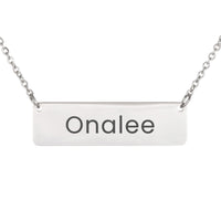 Load image into Gallery viewer, Onalee Necklace – Personalized Name Chain - Custom Horizontal Bar Necklace for Women
