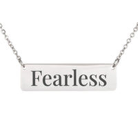 Load image into Gallery viewer, Fearless Bar Necklace - Brave Gift for Daughter, Courage Religious Jewelry
