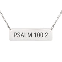 Load image into Gallery viewer, Psalm 100_2 Bar Necklace - Joy Scripture Jewelry for Mom
