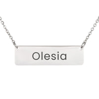 Load image into Gallery viewer, Olesia Necklace – Personalized Name Chain - Custom Horizontal Bar Necklace for Women
