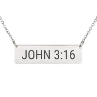 Load image into Gallery viewer, John 3:16 Engraved Necklace - Gift for Wife, Minimalist Love Bible Scripture Jewelry
