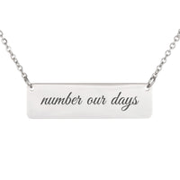 Load image into Gallery viewer, Number Our Days Engraved Necklace - Psalm 90:12 Wisdom Religious Pendant, Gift for Grandma
