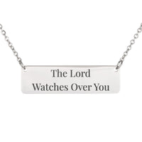 Load image into Gallery viewer, The Lord Watches Over You Engraved Necklace, Psalm 121:5 Protection Bible Scripture Pendant for Sister
