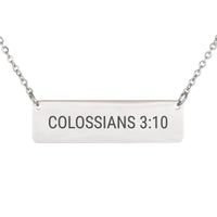 Load image into Gallery viewer, Colossians 3_10 Engraved Necklace - Baptism Gift, New Beginnings Bible Pendant

