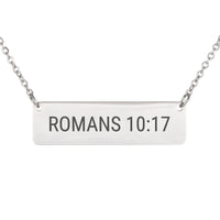 Load image into Gallery viewer, Romans 10:17 Necklace - Dainty Faith Christian Jewelry for Mom
