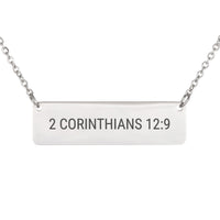 Load image into Gallery viewer, 2 Corinthians 12:9 Necklace - Strength Religious Gift for Her
