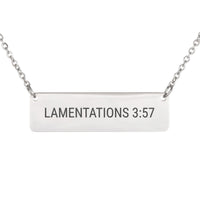 Load image into Gallery viewer, Lamentations 3_57 Necklace - Dainty Courage Bible Scripture Pendant for Women
