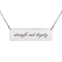 Load image into Gallery viewer, Strength and Dignity Necklace - Gift for Sister, Proverbs 31:25 Women's Scripture Pendant
