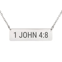 Load image into Gallery viewer, 1 John 4:8 Necklace - Dainty Love Religious Jewelry for Her
